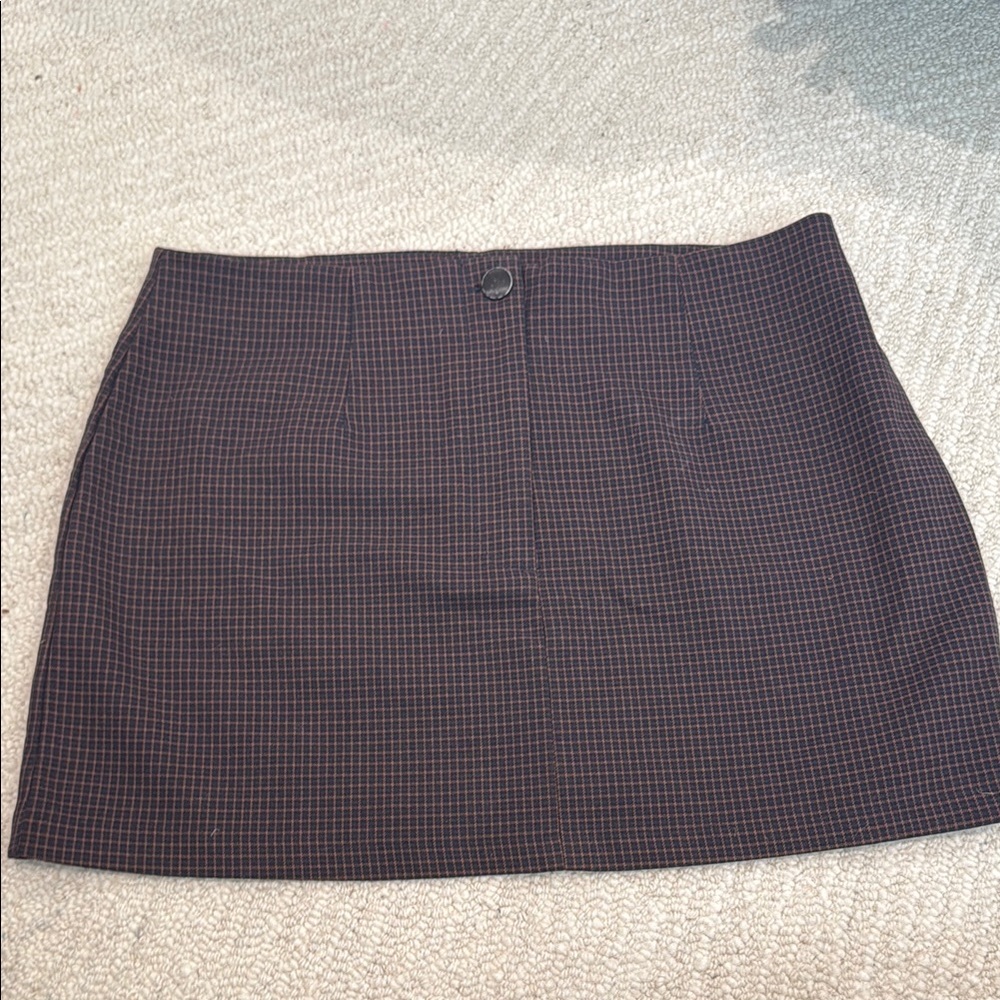 Classic Black Mini Checkered Skirt